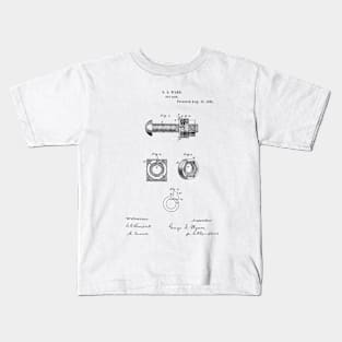 Nut lock Vintage Retro Patent Hand Drawing Funny Novelty Gift Kids T-Shirt